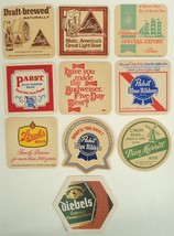 Vintage Lot of 10 Beer Coasters (B) - Pabst Budweiser Diebels Heilemans Strohs  - £11.59 GBP