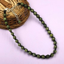 Grüner Jade Natürlich 8x8 MM Perlen Verstellbar Gewinde Halskette ATN-69 - £10.19 GBP