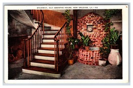 Stairway Old Absinthe House New Orleans Louisiana LA UNP Linen Postcard H24 - £1.51 GBP