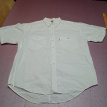 Vintage Levi Shirt Men Large White Casual Button Up Short Sleeve Top - £18.08 GBP