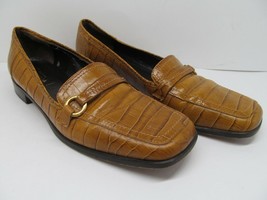 Marina Versilia Brown Print loafers size 8 narrow Made in Italy - £15.44 GBP