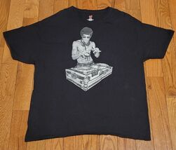 DJ Bruce Lee Shirt Deejay Music Kung Fu Graphic Tee Vinyl Record Vintage... - $25.65