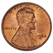1952-D Über S Lincoln Cent Ch Bu, Rot Farbe, FS #1C 021.6 Breen #2206 - £33.32 GBP