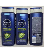 (3 Ct) Nivea Men Energy 24H Fresh Effect Mint Extract 3 in 1 Shower Gel ... - £34.84 GBP