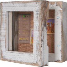 Tiny Shadow Box, Square Display Size 3X3 Shadow Box Frame with Glass, Small Shad - £18.09 GBP