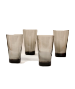 Gray Glass Flat Bottom Iced Tea Tumblers Glass 15 Ounce Set of 4 New Wit... - £12.65 GBP