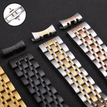 19mm Stainless Steel *US SHIPPING* Curved End Silver/Black/Gold Watch Br... - $24.36+