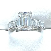 Engagement Ring IGI 3.05 Ct E-VVS2 Emerald Cut Lab Grown Diamond 18K 6.38 CTW - £4,871.29 GBP