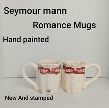 2New Romance Pink Hand Painted Exclusively For Seymour Mann Mugs - £12.58 GBP
