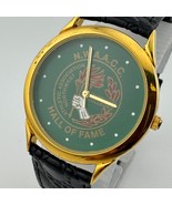 NWAACC Hall of Fame Quartz Watch Men Gold Tone Green Leather Analog New ... - €20,32 EUR