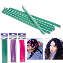 24 Pc Flexi Perm Rods Long Slim Hair Rollers Curlers Foam Bend Curls Sal... - $24.99