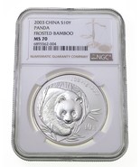 2003 China S10Y Silver Panda Frosted Bamboo NGC MS70 1 Oz. - $488.90 CAD