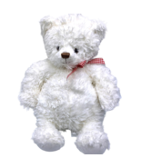 Hallmark White Plush Teddy Bear Stuffed Animal Plush W/ Red Gingham Bow ... - £20.42 GBP