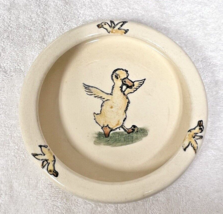 Weller Ware Antique Baby Food Plate Bowl Hand Painted Baby Duck 7 Inch - $38.12