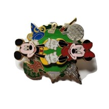 WDW WALT DISNEY WORLD 2005 4 PARK SPINNER PIN WITH MICKEY AND MINNIE MOUSE - $12.45