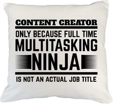 Make Your Mark Design Cool Content Creator White Pillow Cover for Writer... - £19.12 GBP+