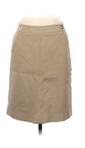 TALBOTS Tan textured Gold Waist buttons Pencil Skirt 4 Lined - £23.27 GBP