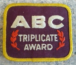 Bowling--ABC Triplicate Award Vintage Embroidered Patch--FREE SHIPPING - £10.79 GBP