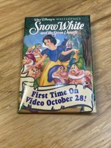 Vintage Disney Snow White and the Seven Dwarfs On Video Pin Button KG JD - £9.49 GBP