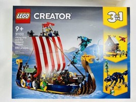 New! LEGO Creator 3-in-1 Viking Ship &amp; the Midgard Serpent Set 31132 Wol... - $159.99