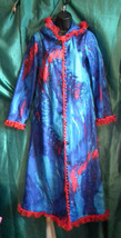 blue festi pixie coat-pixie round hood-38&quot;bust.long 52&quot;,red edging.butto... - $63.95