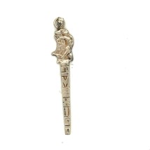 Vtg Signed Hecho En Mexico Sterling Carved American Indian Sword Charm Pendant - £35.09 GBP