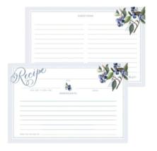 4x6 Floral Vintage Shabby Chic Recipe Note Cards, Blueberry Design - £9.55 GBP