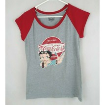 Vintage 1990&#39;s Betty Boop Coca Cola Red &amp; Gray T-Shirt Size Large - £38.19 GBP