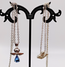 2 Vintage Avon Necklaces DOVE and ANGEL Silver Tone Pendant - £7.95 GBP