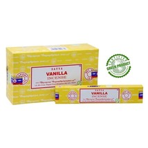 Satya Vanilla Agarbatti Incense Sticks 15g x 12 Boxes = 180g Free Shipping - £15.12 GBP