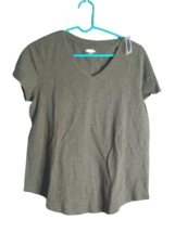 Old Navy EveryWear V-Neck Short Sleeve Tee T-Shirt Army Green Women Size Medium - £7.89 GBP