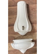 Vintage Sadek White Ceramic Lavabo Wall Pocket Fountain/Planter - $1,215.11 MXN