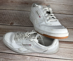 Mens Reebok Classic Leather Shoes Sneakers Size 9.5 White Silver Logo - £17.59 GBP