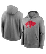 Buffalo Bills Men&#39;s Nike Heather Gray Hist. Logo Rewind Club Pullover Ho... - $50.38 CAD