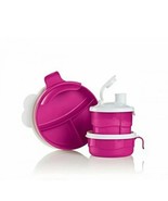 Tupperware Baby Stages Feeding Set. 3 Piece Hot Pink Brand New! - $29.69