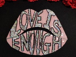 lips patch, Sequin patch, Iron on Tongue patch, Love Is Enough Lips Patch - £7.90 GBP