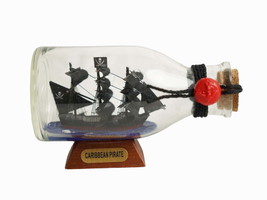 [Pack Of 2] Caribbean Pirate Model Ship in a Glass Bottle 5&quot;&quot; - £46.19 GBP