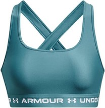 Under Armour Mid Impact Crossback Compression Sports Bra Womens XS Blue NEW - £23.63 GBP