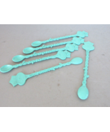 SEAGRAMS GIN EXTRA DRY SET OF 6 SWIZZLE STICKS STIRRERS AQUA 6&quot;L - $4.90