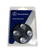 Mercedes-Benz Genuine Tire Valve Steam Cap Set, Black Star on Silver Cap... - $19.99
