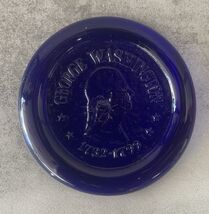 Blue Glass Paperweight - George Washington 1732-1799 - Clevenger Bros Gl... - $134.41 MXN
