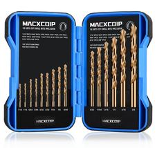 15Pc M35 Cobalt Drill Bit Set 1/16"-3/8" HSS Jobber Length Metal Steel - $25.70