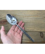 Vintage Granada Rose Pierced Serving Spoon Stainless Steel Heavy Duty Japan - $12.82