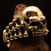 Excellent crafted Mens Skull and Bones Biker Ring The Ripper - antiqued Brass - £18.87 GBP+
