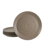 Gibson Milbrook 6 Piece 10 Inch Round Stoneware Dinner Plate Set in Mocha - $93.54 CAD