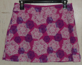 New Womens Tranquility Bright Pink W/ Floral Print Pull On Knit Skort Size S - £19.85 GBP