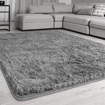 Signature Loom Fluffy Shaggy Area Rug 8X10 – Soft Fuzzy Velvet Rugs For, Grey - £62.34 GBP