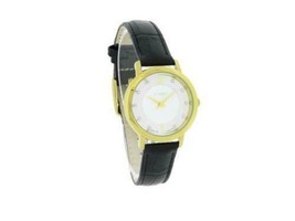 Timex T2P423 Women&#39;s Classic Dress White MOP Diamond Dial Black Leather Watch - £45.55 GBP
