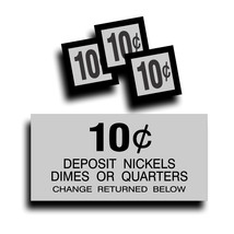 Vending Machine 10 Cent Decal fits Dixie Narco Soda Pop Soft Drink Coin Slot - £10.89 GBP