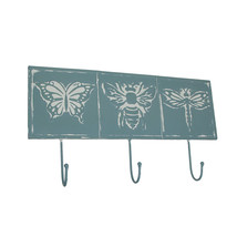 Blue Metal Vintage Bug Wall Hook Decorative Hanging Coat Towel Rack Home Decor - £19.54 GBP